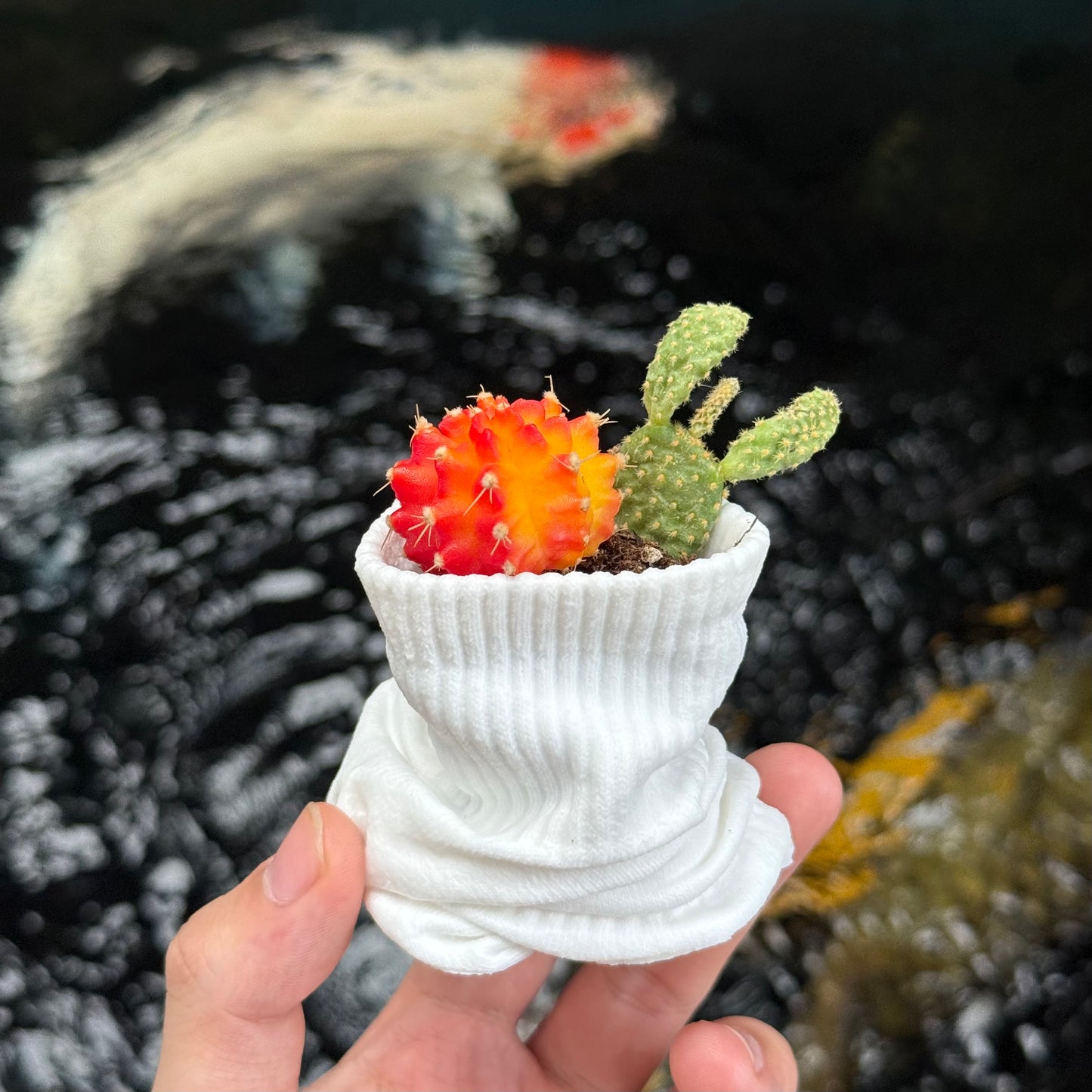 Creative Sock - Style Ceramic Container: Ideal for Candles or Small Plants